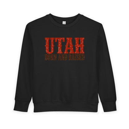 Utah Born and Raised Western Heritage Unisex Toddler Sweatshirt
