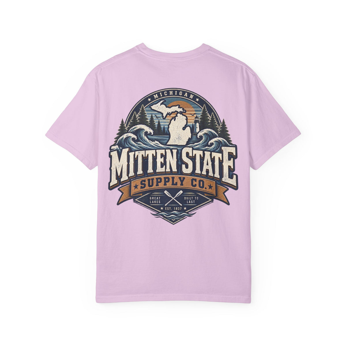 Michigan Mitten State Supply Co. Unisex Comfort Color 1717 Streetwear Graphic Tee