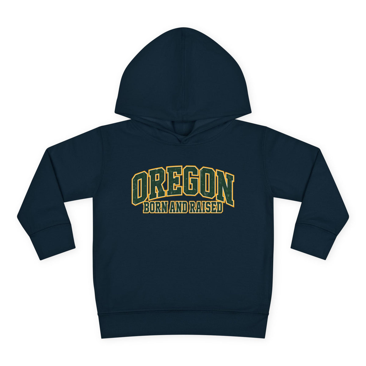 Oregon Born and Raised Old-School Athletic Unisex Toddler Pullover Fleece Hoodie