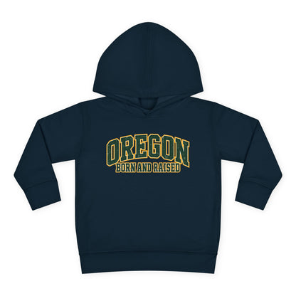 Oregon Born and Raised Old-School Athletic Unisex Toddler Pullover Fleece Hoodie