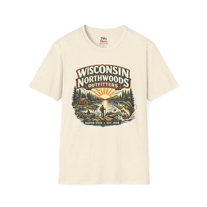 Wisconsin Northwoods Outfitters Unisex Softstyle T Shirt State Pride Graphic Tee Collections FS03