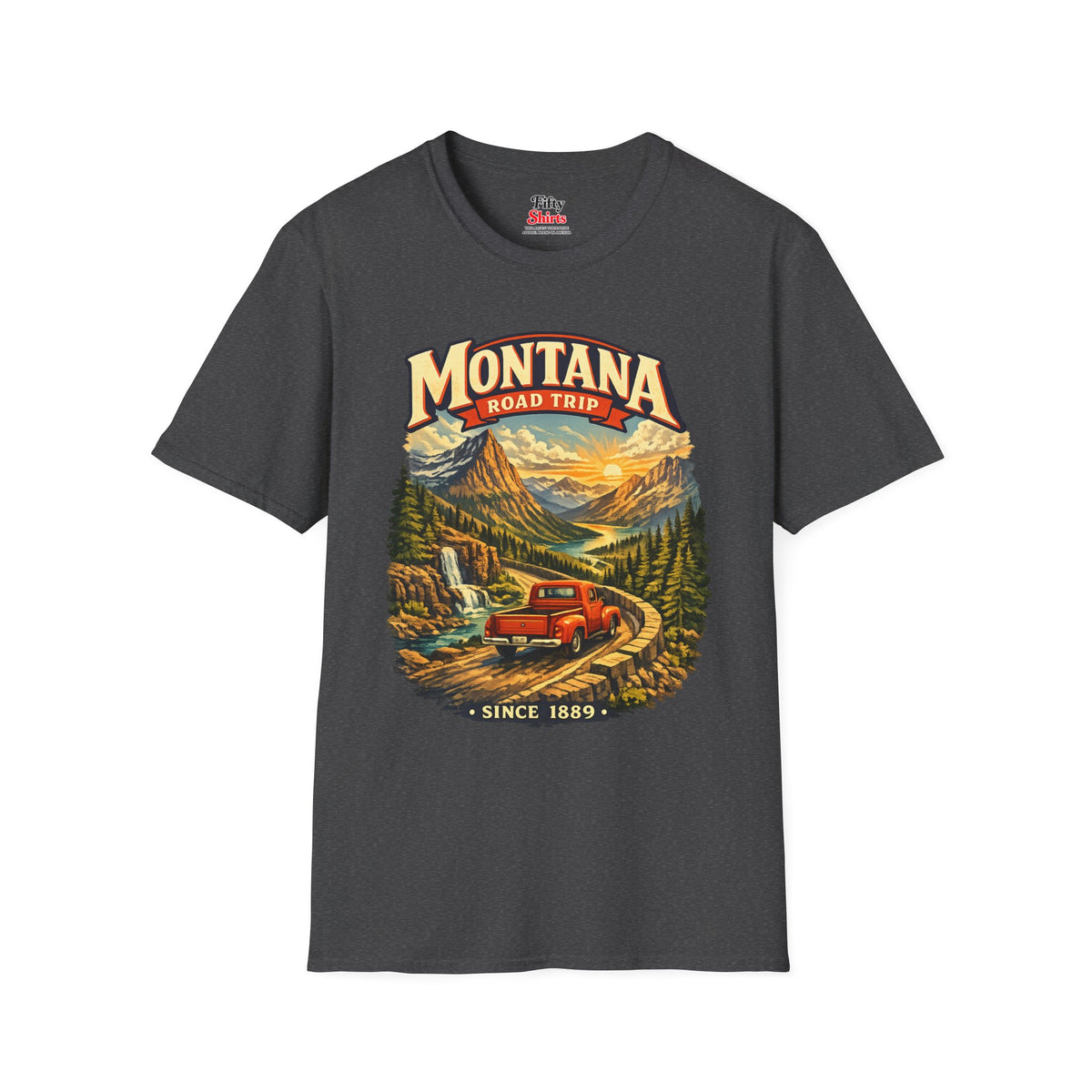 Montana Road Trip Unisex Softstyle T Shirt State Pride Graphic Tee Collections FS03