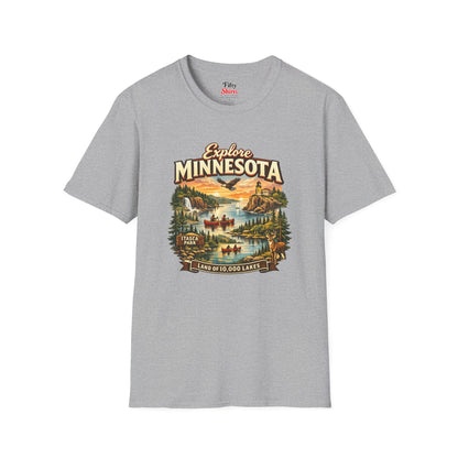 Explore Minnesota Unisex Softstyle T Shirt State Pride Graphic Tee Collections FS03