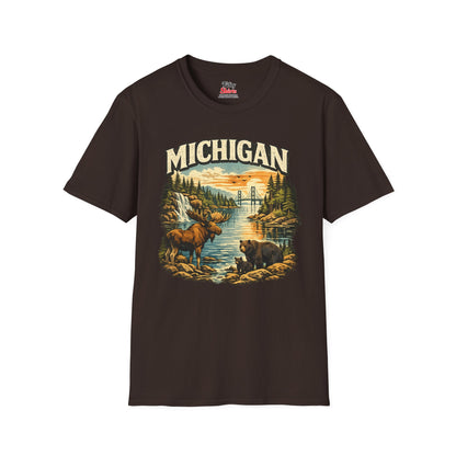 Michigan Wildlife Unisex Softstyle T Shirt State Pride Graphic Tee Collections FS03