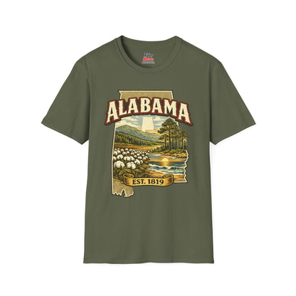 Vintage Alabama Heritage Unisex Softstyle T Shirt State Pride Graphic Tee Collections FS03
