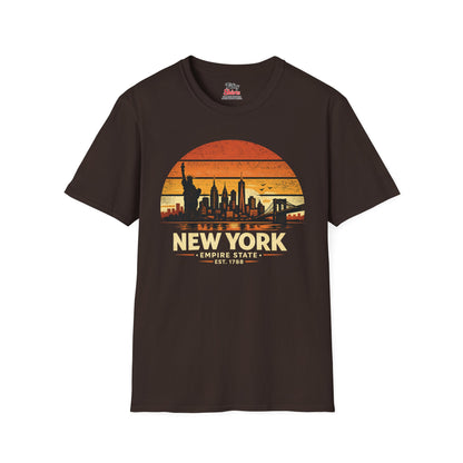 New York Skyline Sunset Unisex Softstyle T Shirt State Pride Graphic Tee Collections FS03