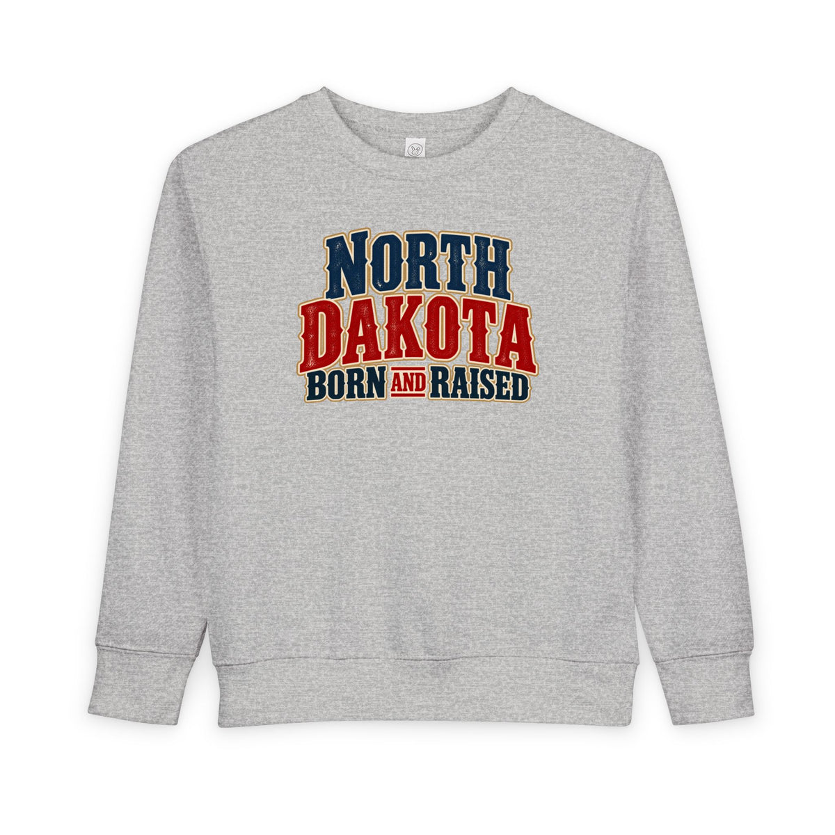 North Dakota Born and Raised Great Plains Americana Unisex Toddler Sweatshirt