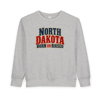 North Dakota Born and Raised Great Plains Americana Unisex Toddler Sweatshirt