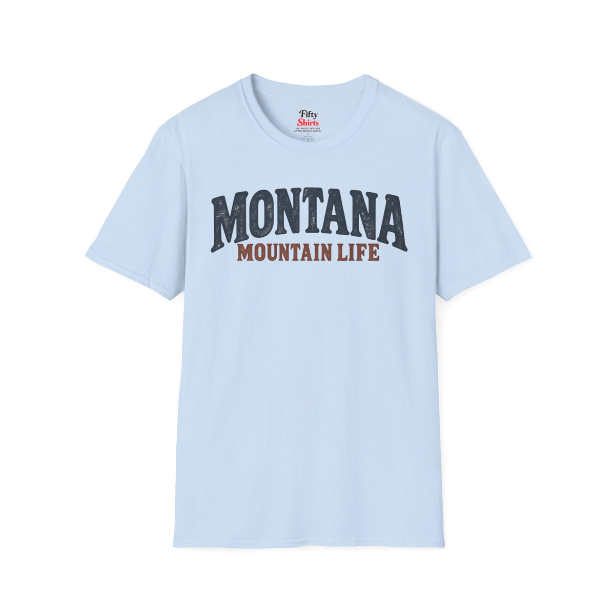 Montana Mountain Life Unisex Softstyle T Shirt State Name Graphic Tee