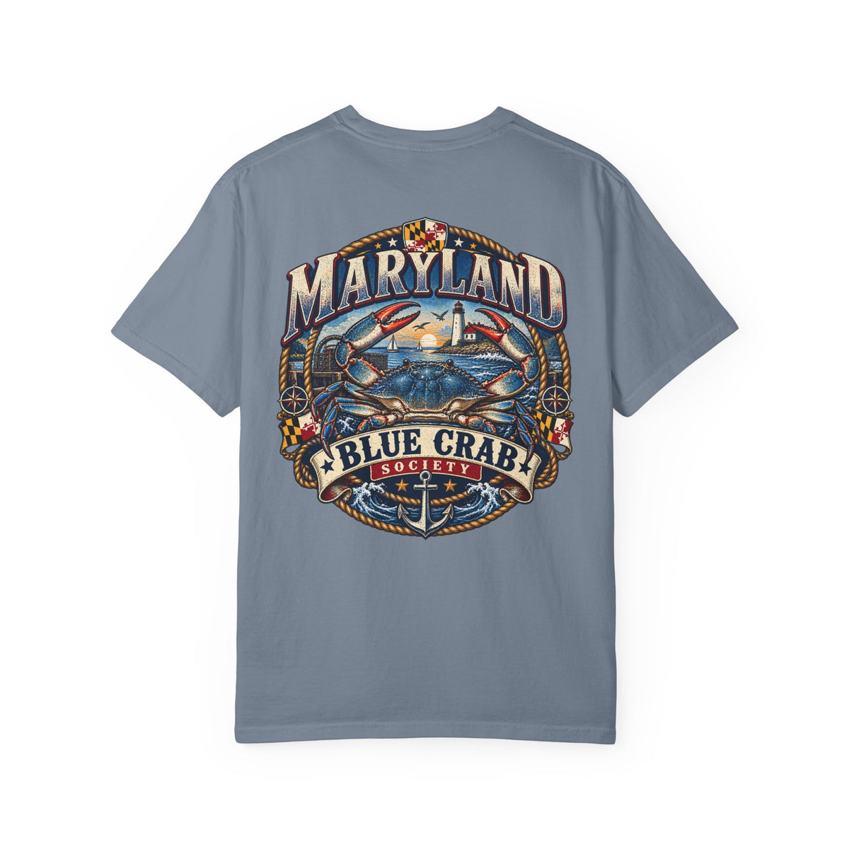 Maryland Blue Crab Society Unisex Comfort Color 1717 Streetwear Graphic Tee
