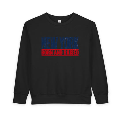 New York Born and Raised Minimal Modern Unisex Toddler Sweatshirt Graphic