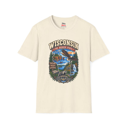 Wisconsin Badger State Adventure Unisex Softstyle T Shirt State Pride Graphic Tee Collections FS03