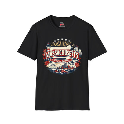 Massachusetts State Pride Unisex Softstyle T Shirt State Pride Graphic Tee Collections FS03