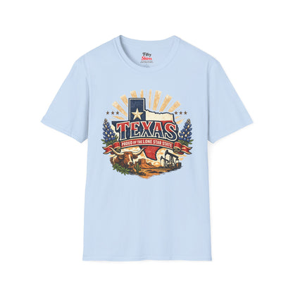 Texas State Pride Unisex Softstyle T Shirt State Pride Graphic Tee Collections FS03