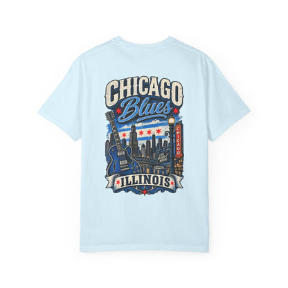 Chicago Illinois Blues Streetwear Unisex Comfort Color 1717 Streetwear Graphic Tee