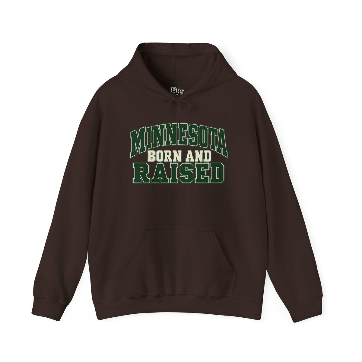 Minnesota Born and Raised Unisex Hoodie State Name Graphic