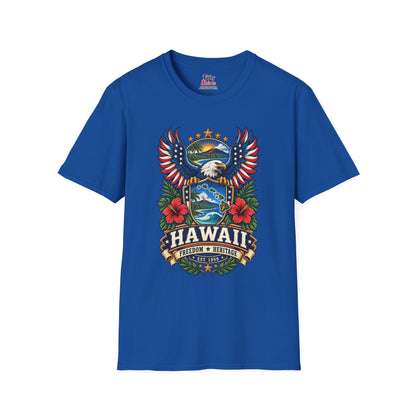 Hawaii Americana Eagle Unisex Softstyle T Shirt State Pride Graphic Tee Collections FS03