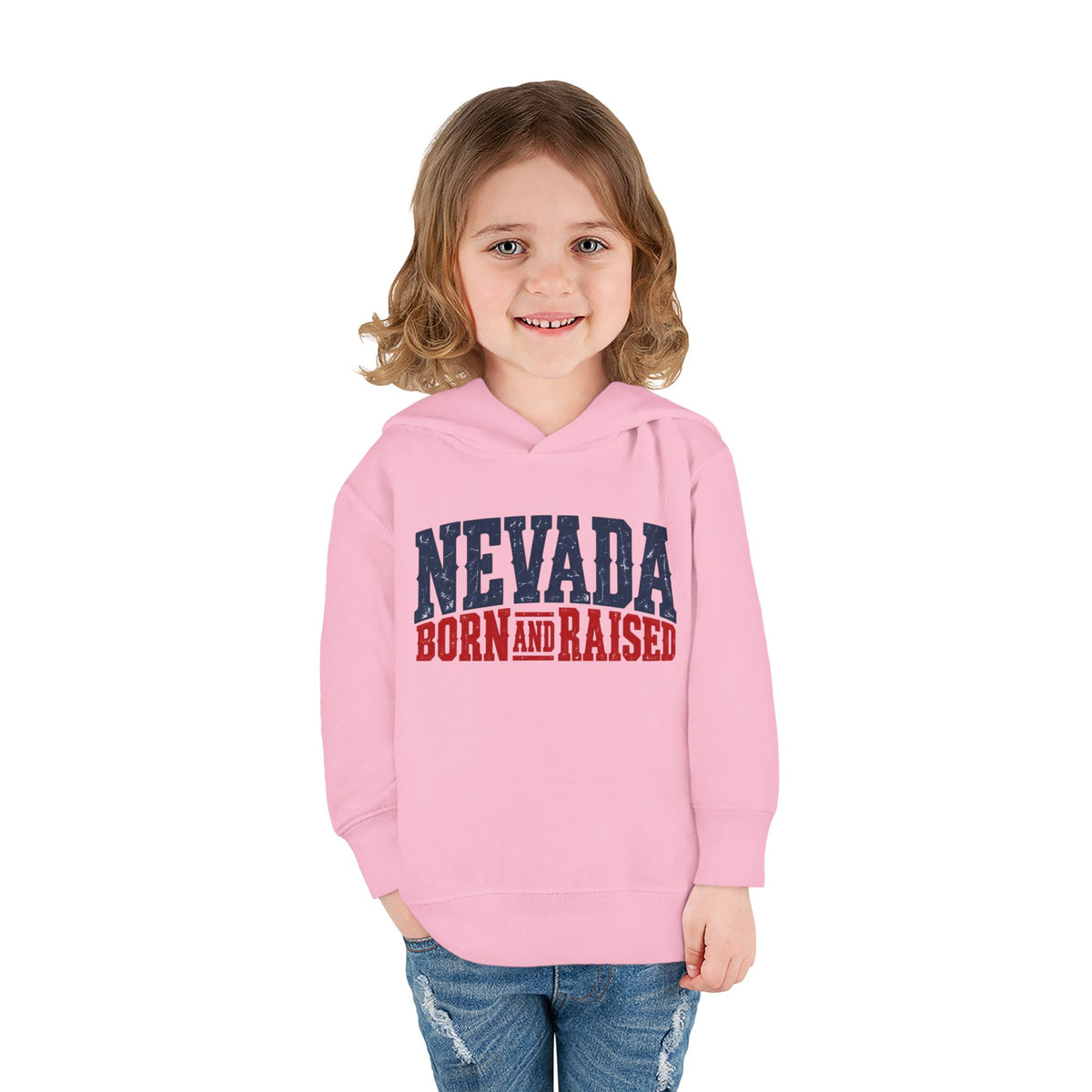 Nevada Born and Raised Rugged Western Unisex Toddler Pullover Fleece Hoodie