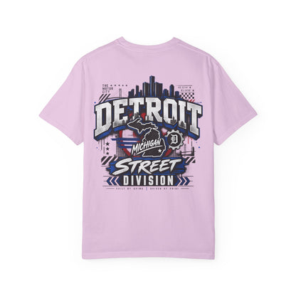 Michigan Detroit Street Division Unisex Comfort Color 1717 Streetwear Graphic Tee