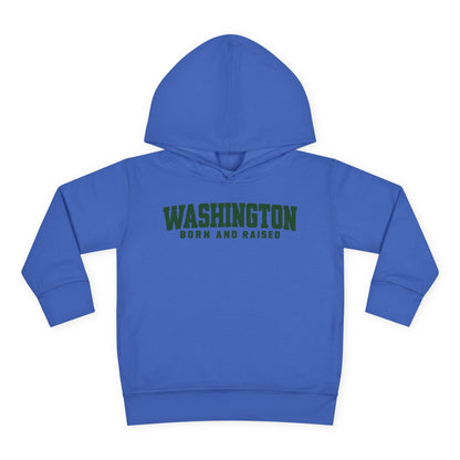 Washington Born and Raised Minimal Modern Unisex Toddler Pullover Fleece Hoodie