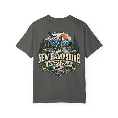 New Hampshire Wild & Free Unisex Comfort Color 1717 Streetwear Graphic Tee