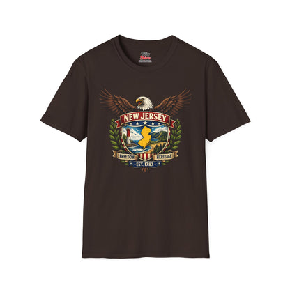 New Jersey Americana Eagle Unisex Softstyle T Shirt State Pride Graphic Tee Collections FS03