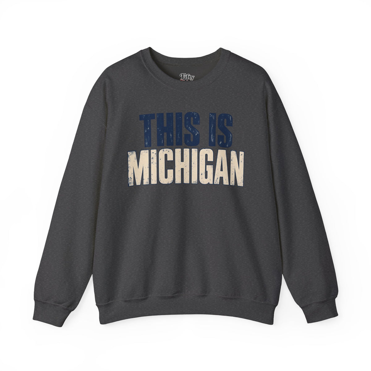 This is Michigan Unisex Crewneck Sweatshirt State Name Graphic