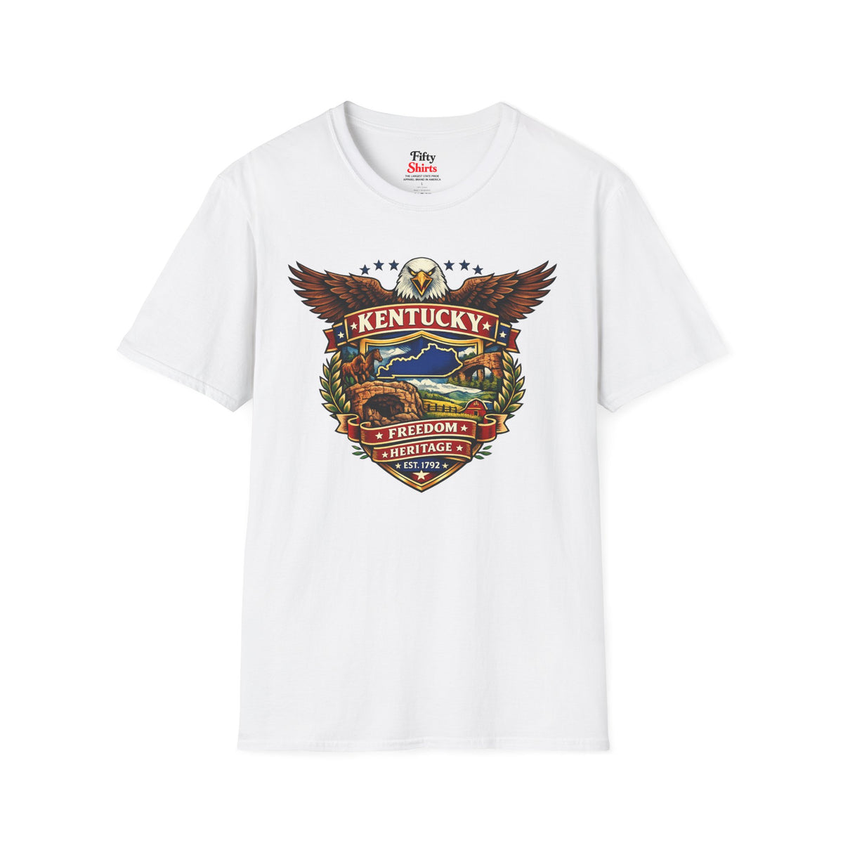 Kentucky Americana Eagle Unisex Softstyle T Shirt State Pride Graphic Tee Collections FS03