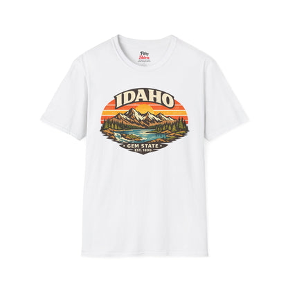 Idaho Mountain Sunset Unisex Softstyle T Shirt State Pride Graphic Tee Collections FS03