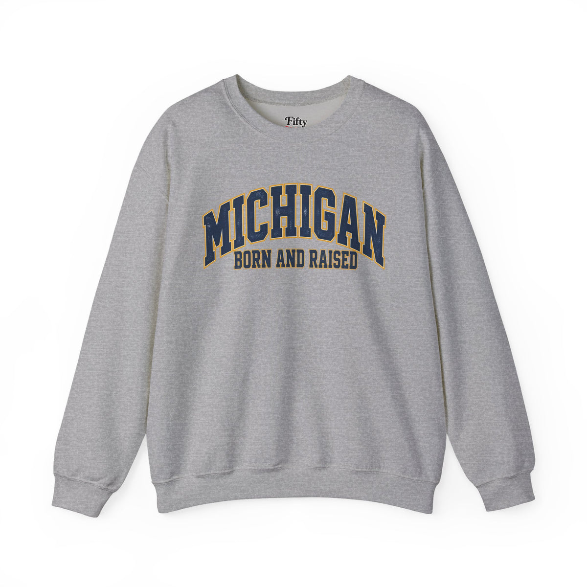 Michigan Born and Raised Old-School Athletic Unisex Sweatshirt Graphic