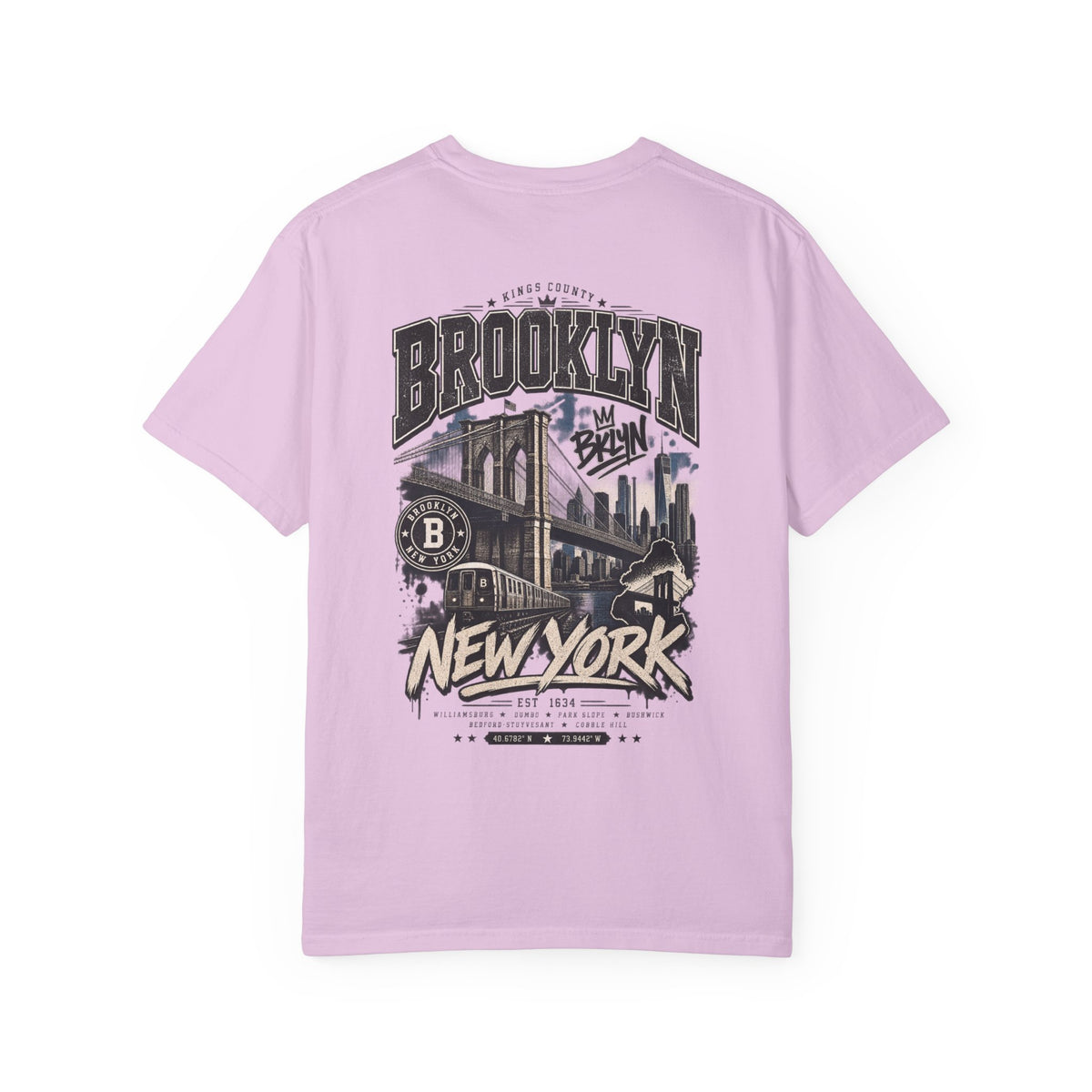 Brooklyn New York Unisex Comfort Color 1717 Streetwear Graphic Tee
