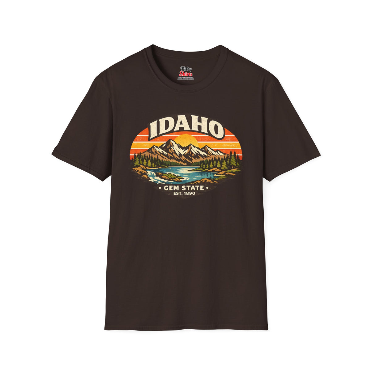 Idaho Mountain Sunset Unisex Softstyle T Shirt State Pride Graphic Tee Collections FS03