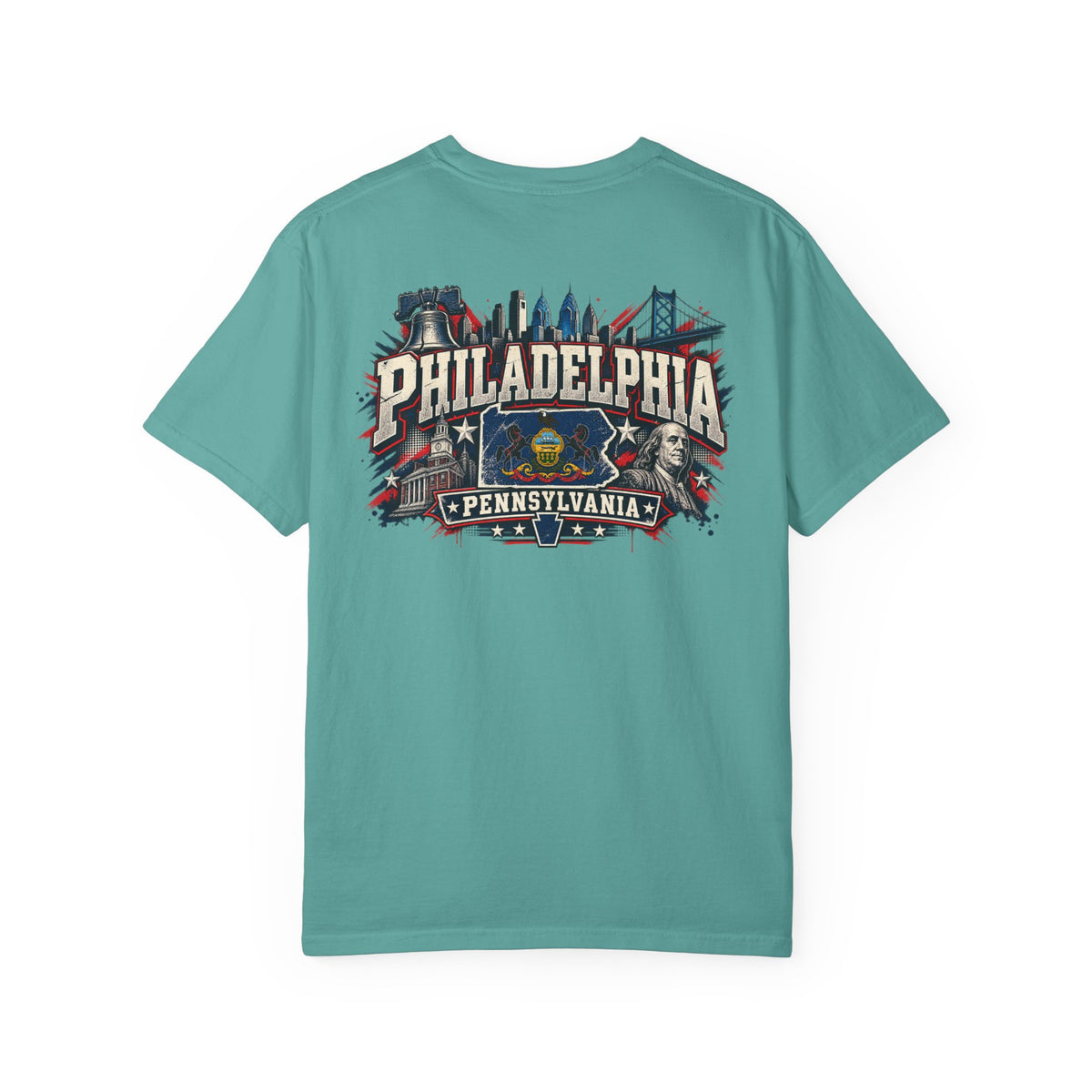Philadelphia Pennsylvania Unisex Comfort Color 1717 Streetwear Graphic Tee