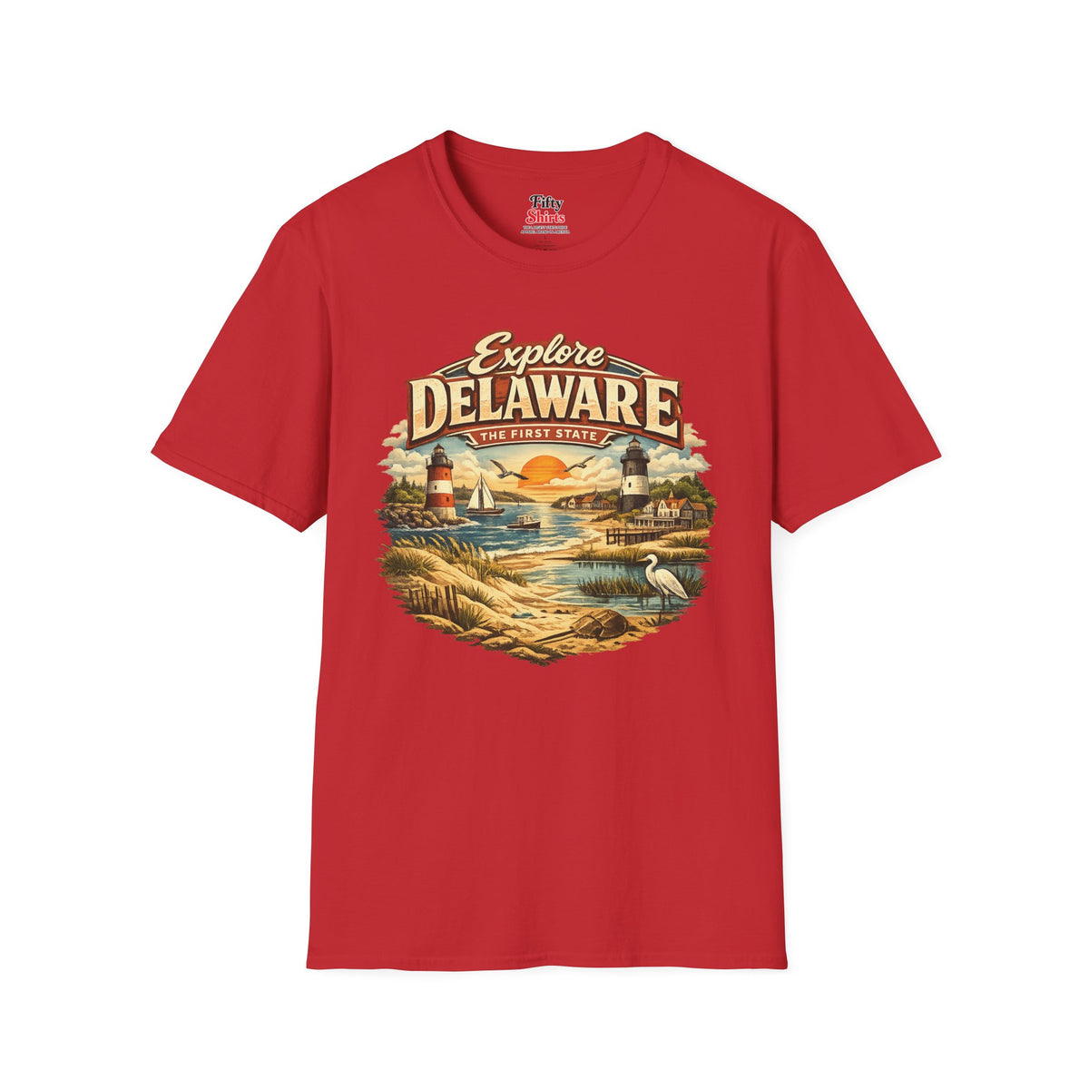 Explore Delaware Unisex Softstyle T Shirt State Pride Graphic Tee Collections FS03