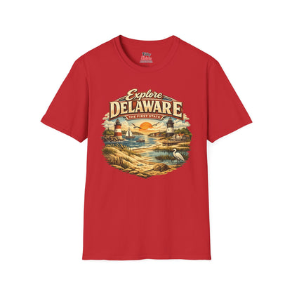 Explore Delaware Unisex Softstyle T Shirt State Pride Graphic Tee Collections FS03