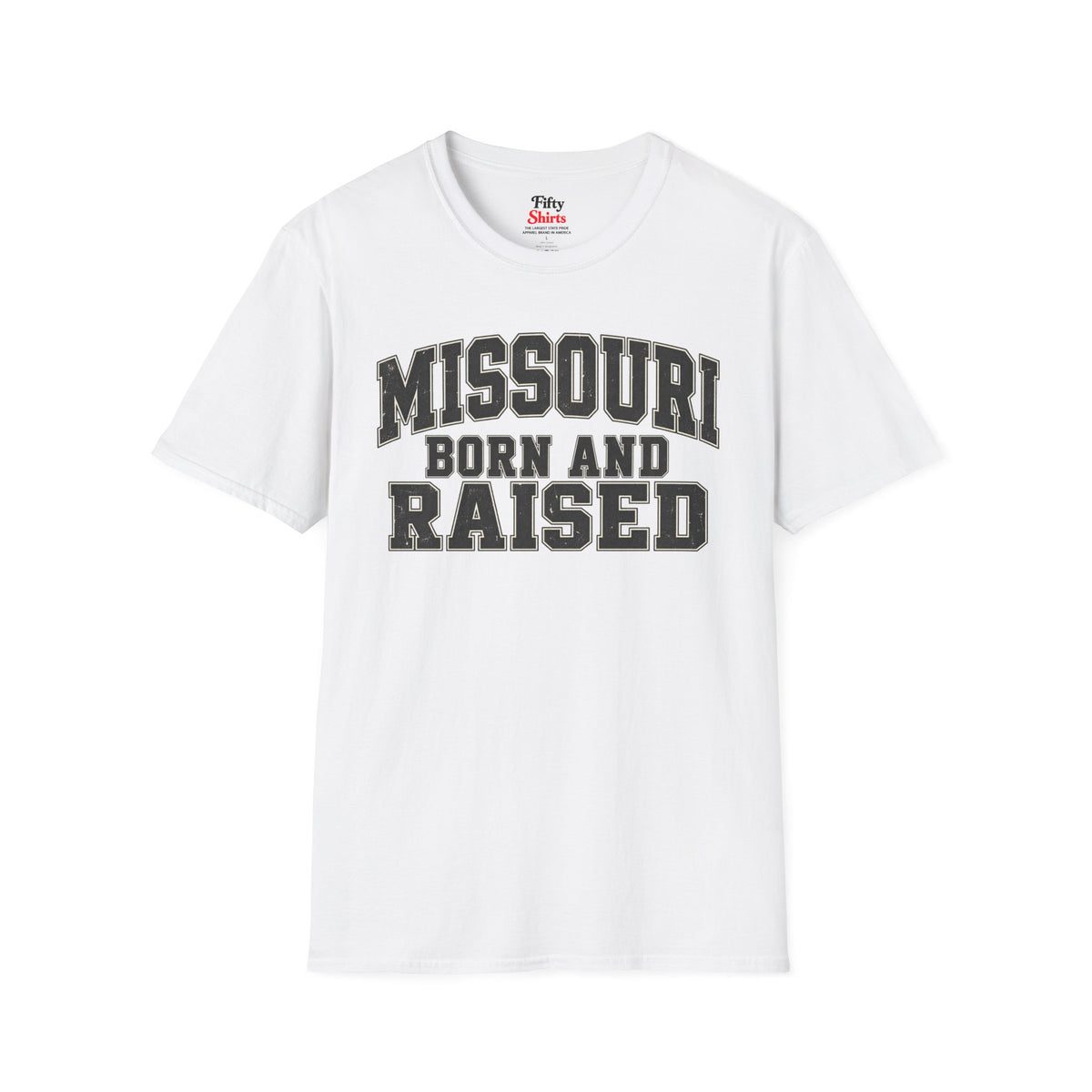 Missouri Born and Raised Unisex Softstyle T Shirt State Name Graphic Tee