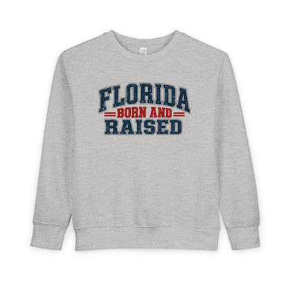 Florida Born and Raised Rustic Americana Unisex Toddler Sweatshirt