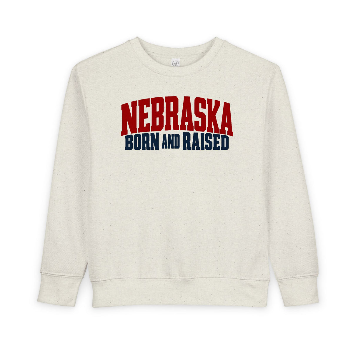 Nebraska Born and Raised Modern Midwestern Unisex Toddler Sweatshirt Graphic