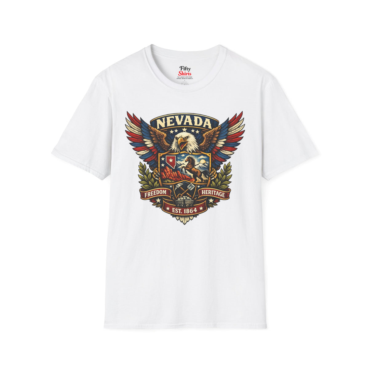 Nevada Americana Eagle Unisex Softstyle T Shirt State Pride Graphic Tee Collections FS03