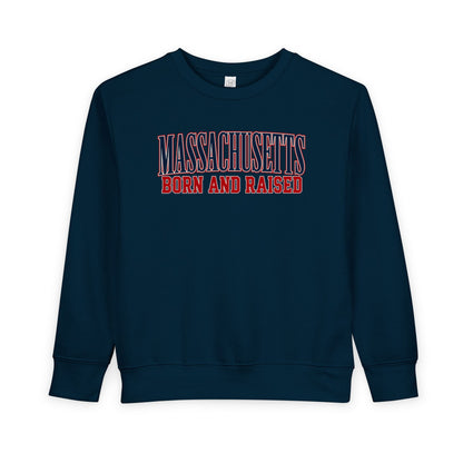 Massachusetts Born and Raised High-End Editorial Unisex Toddler Sweatshirt