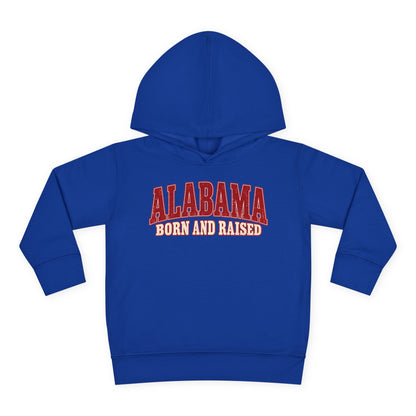 Alabama Born and Raised Classic Southern Heritage Unisex Toddler Pullover Fleece Hoodie