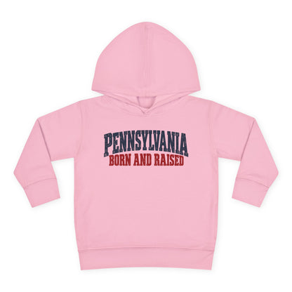 Pennsylvania Born and Raised Vintage Americana Unisex Toddler Pullover Fleece Hoodie
