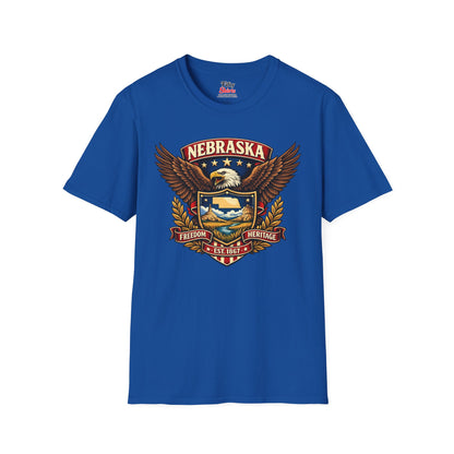 Nebraska Americana Eagle Unisex Softstyle T Shirt State Pride Graphic Tee Collections FS03
