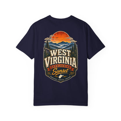 West Virginia Appalachian Sunset Unisex Comfort Color 1717 Streetwear Graphic Tee