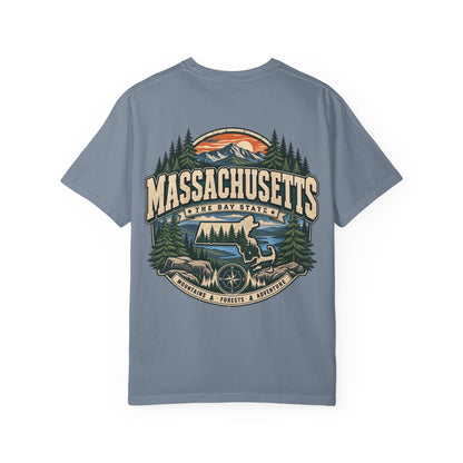 Massachusetts Mountain & Forest Unisex Comfort Color 1717 Streetwear Graphic Tee
