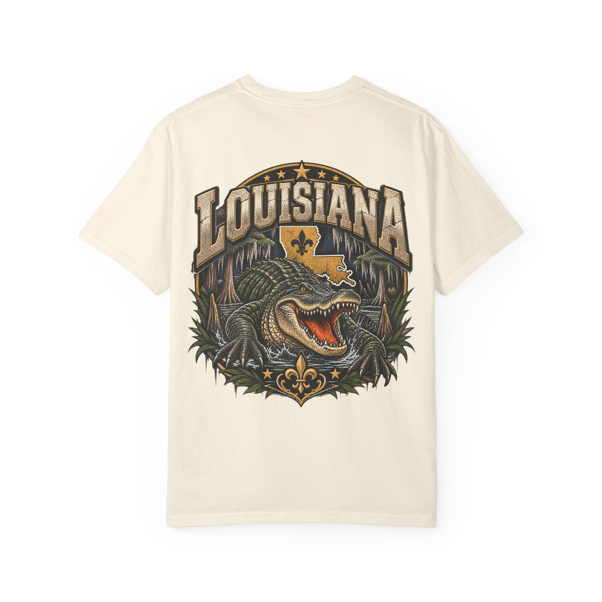 Louisiana Gator Emblem Unisex Comfort Color 1717 Streetwear Graphic Tee