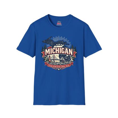 Michigan State Pride Unisex Softstyle T Shirt State Pride Graphic Tee Collections FS03