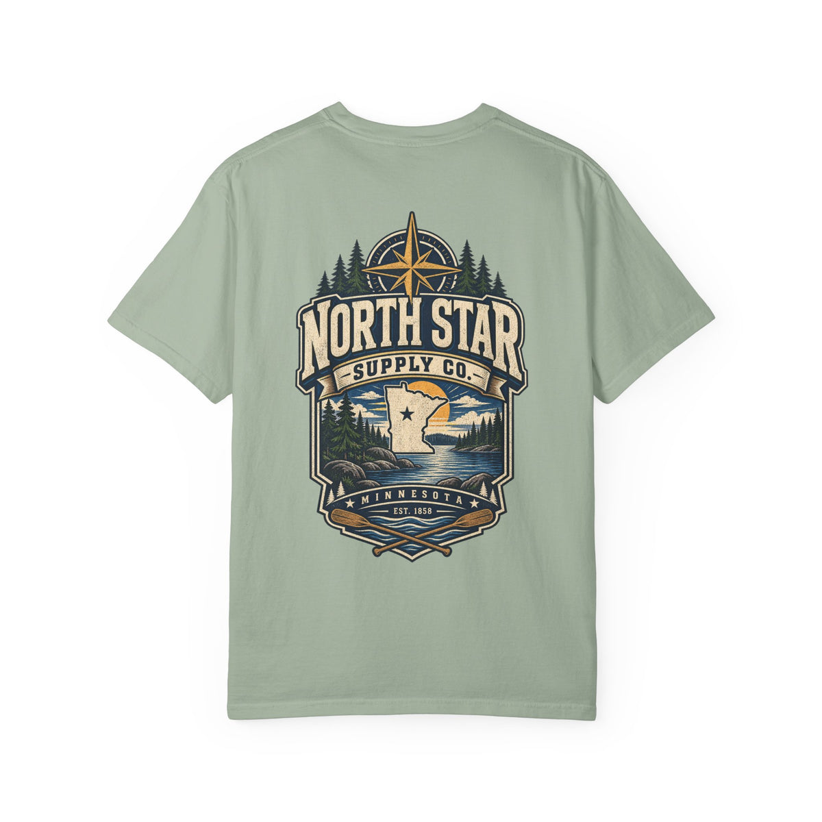Minnesota North Star Supply Co. Unisex Comfort Color 1717 Streetwear Graphic Tee