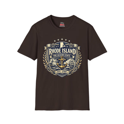 Rhode Island Heritage Badge Unisex Softstyle T Shirt State Pride Graphic Tee Collections FS03