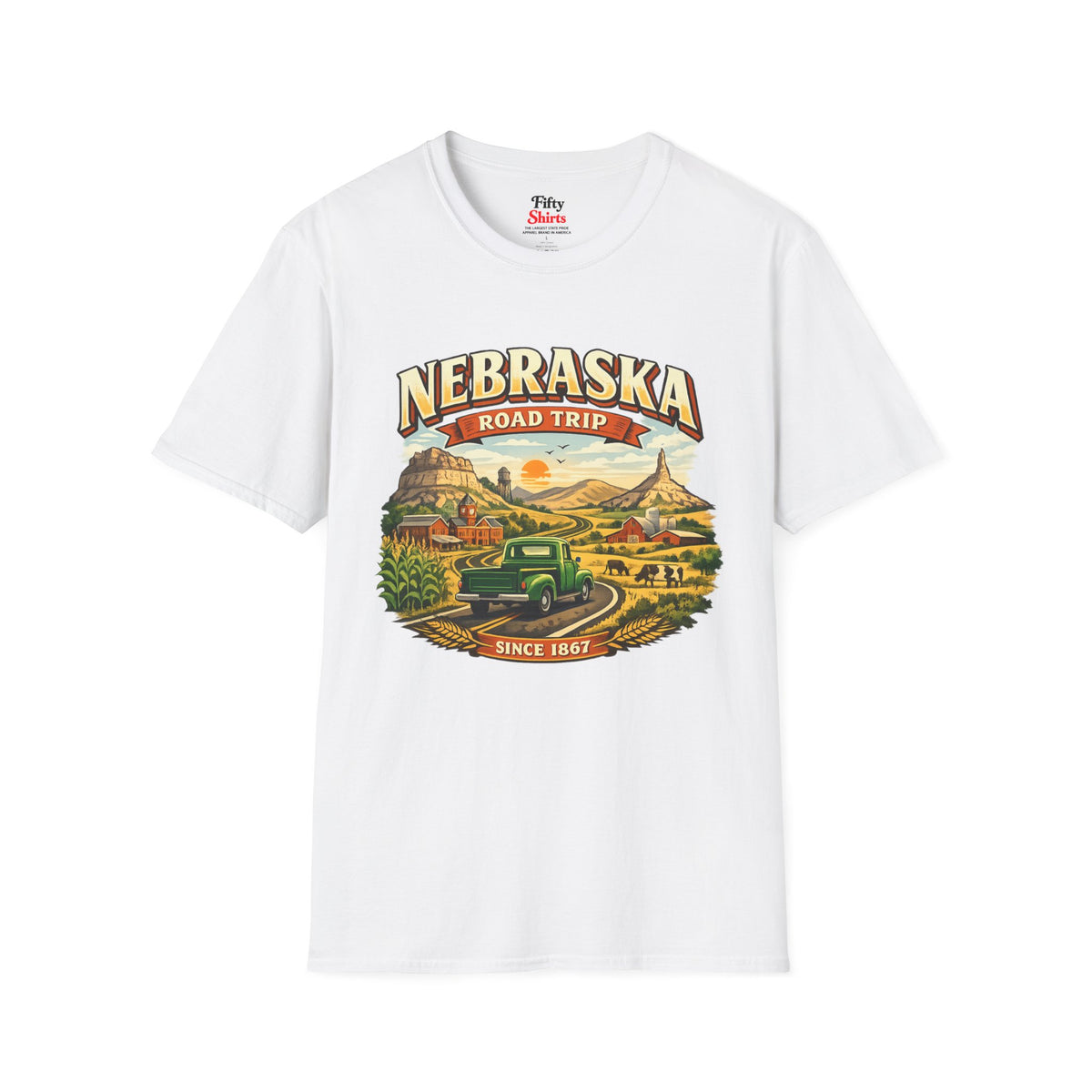 Nebraska Road Trip Unisex Softstyle T Shirt State Pride Graphic Tee Collections FS03